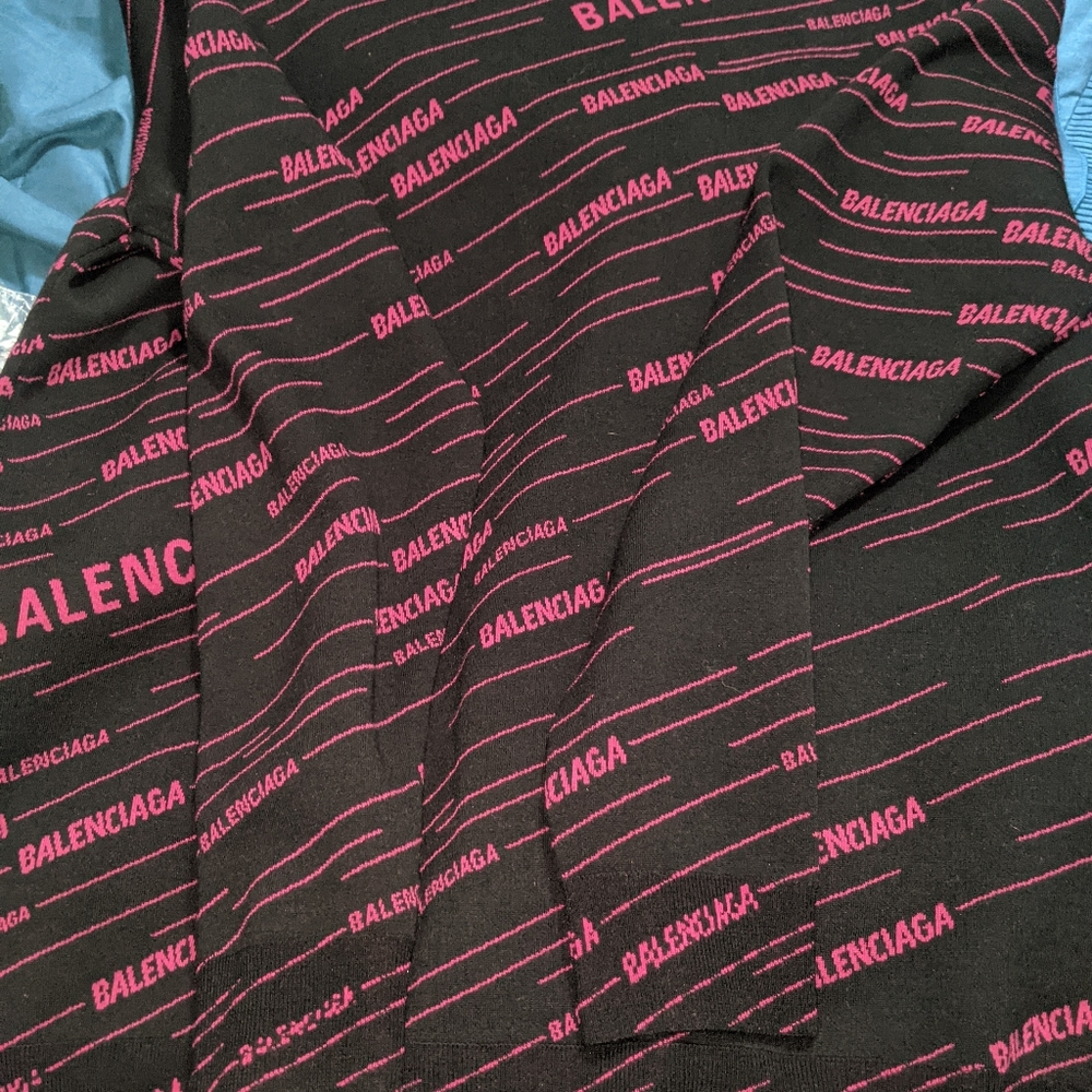 Balenciaga Logo Jacquard Wool Blend Sweater